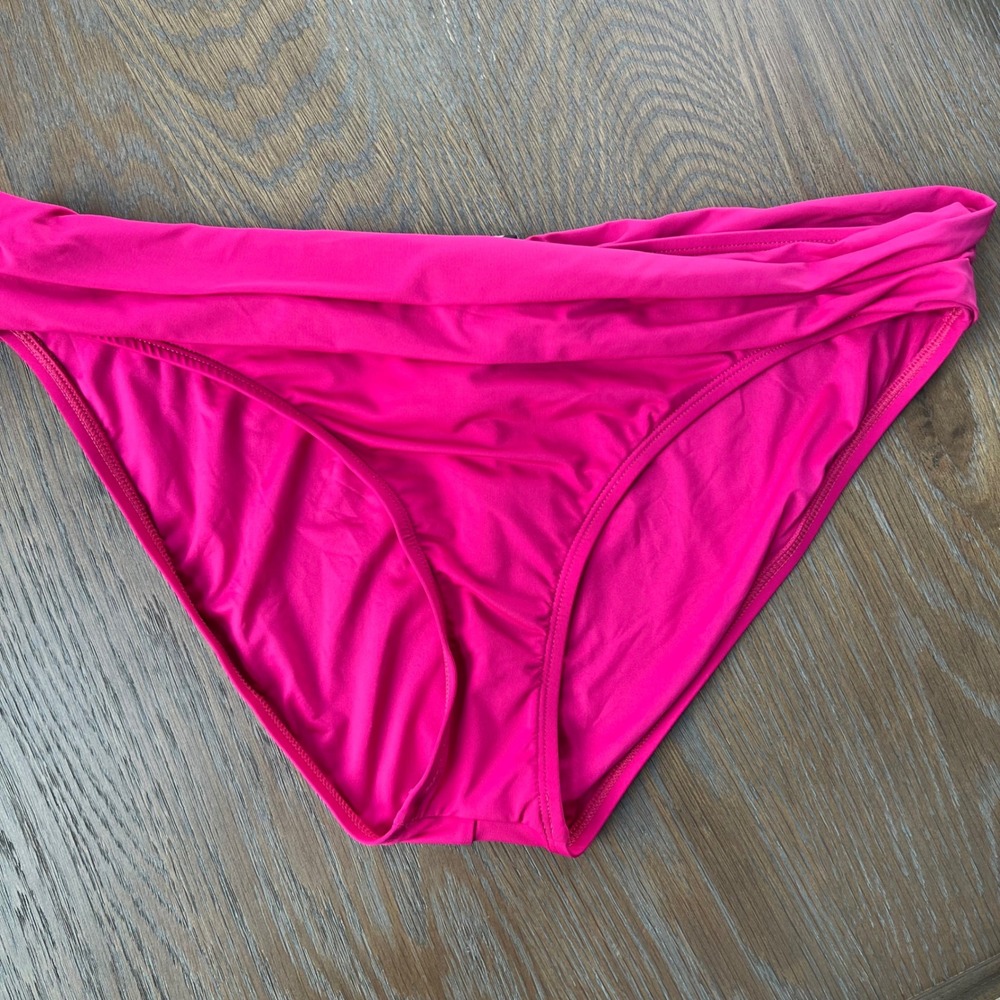 La Blanca Magenta Pink High Waist Tummy Control Swimsuit Bottom Bikini 14